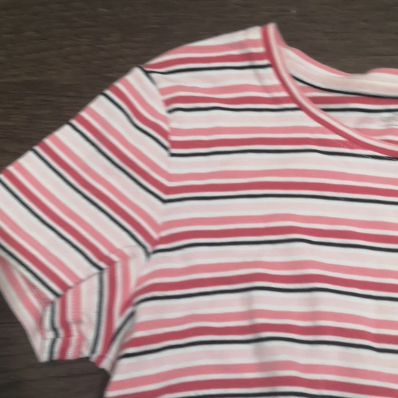 White and Pink Striped Short Sleeve T-Shirt Northern Reflections - Picture 5 of 5